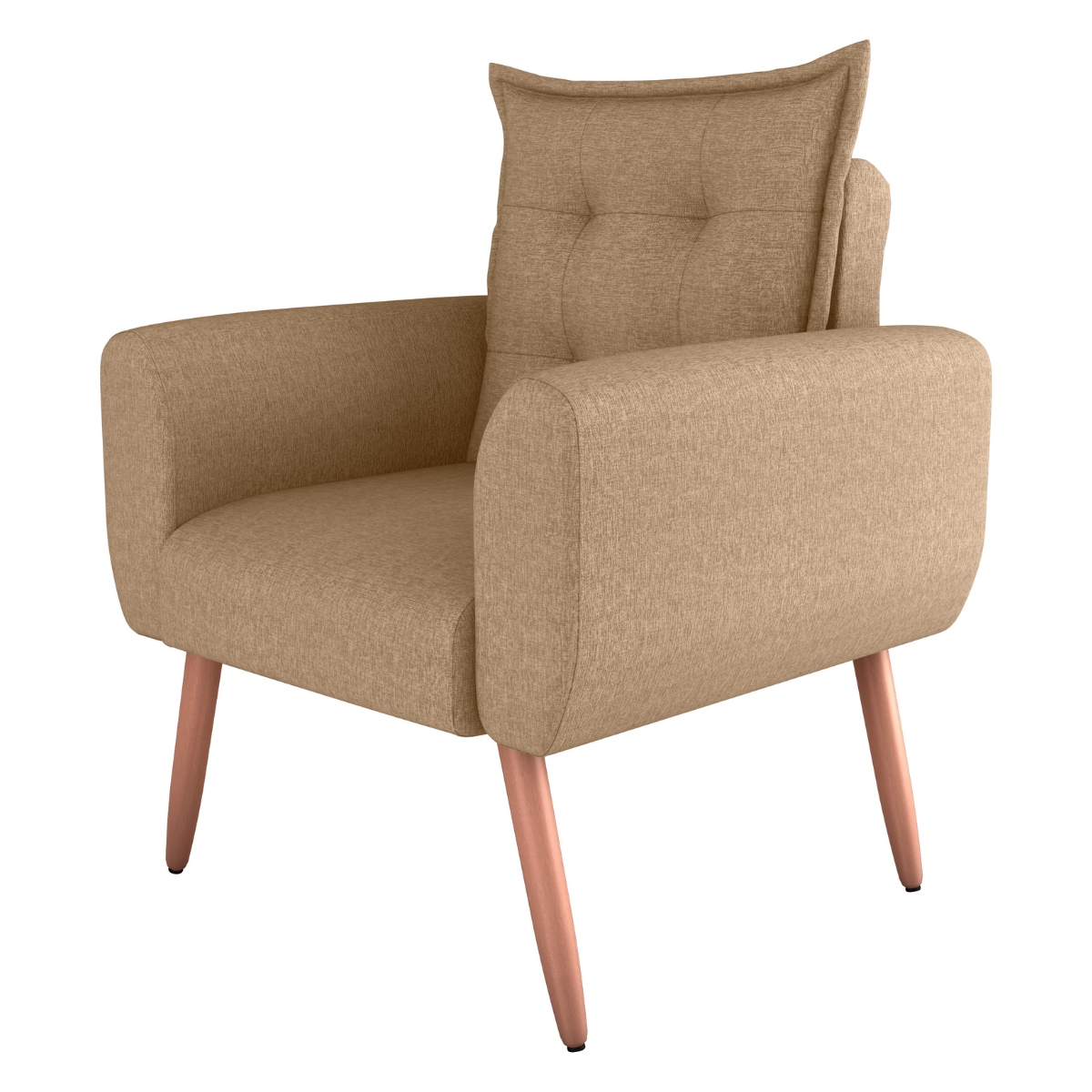 Poltrona Decorativa para Sala Ravi Linho Areia