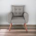 Poltrona Decorativa para Sala Ravi Linho Cinza 