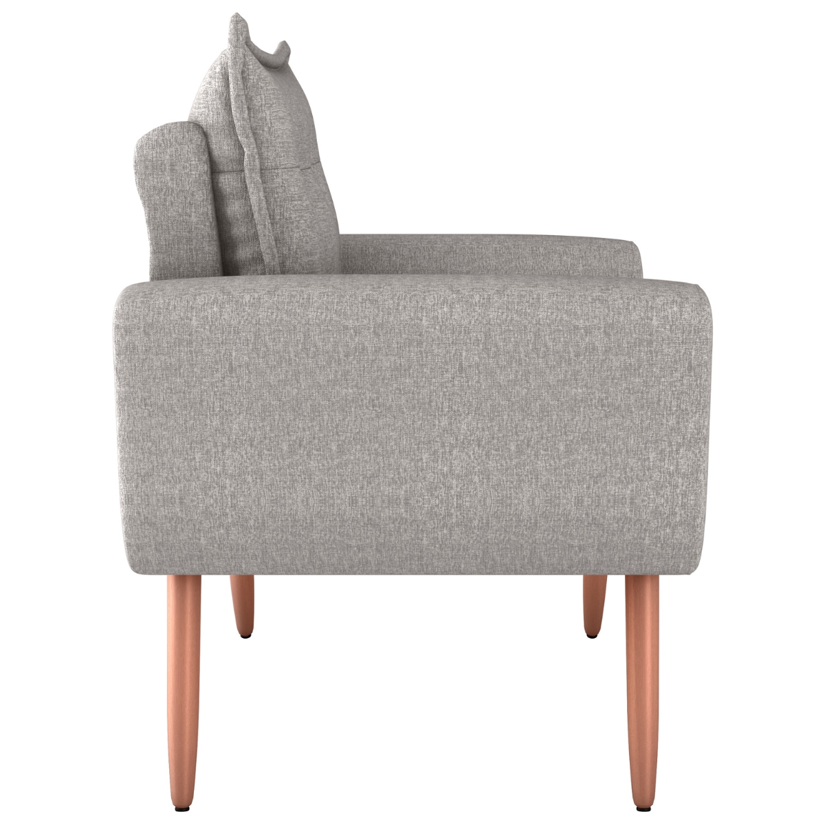 Poltrona Decorativa para Sala Ravi Linho Cinza 