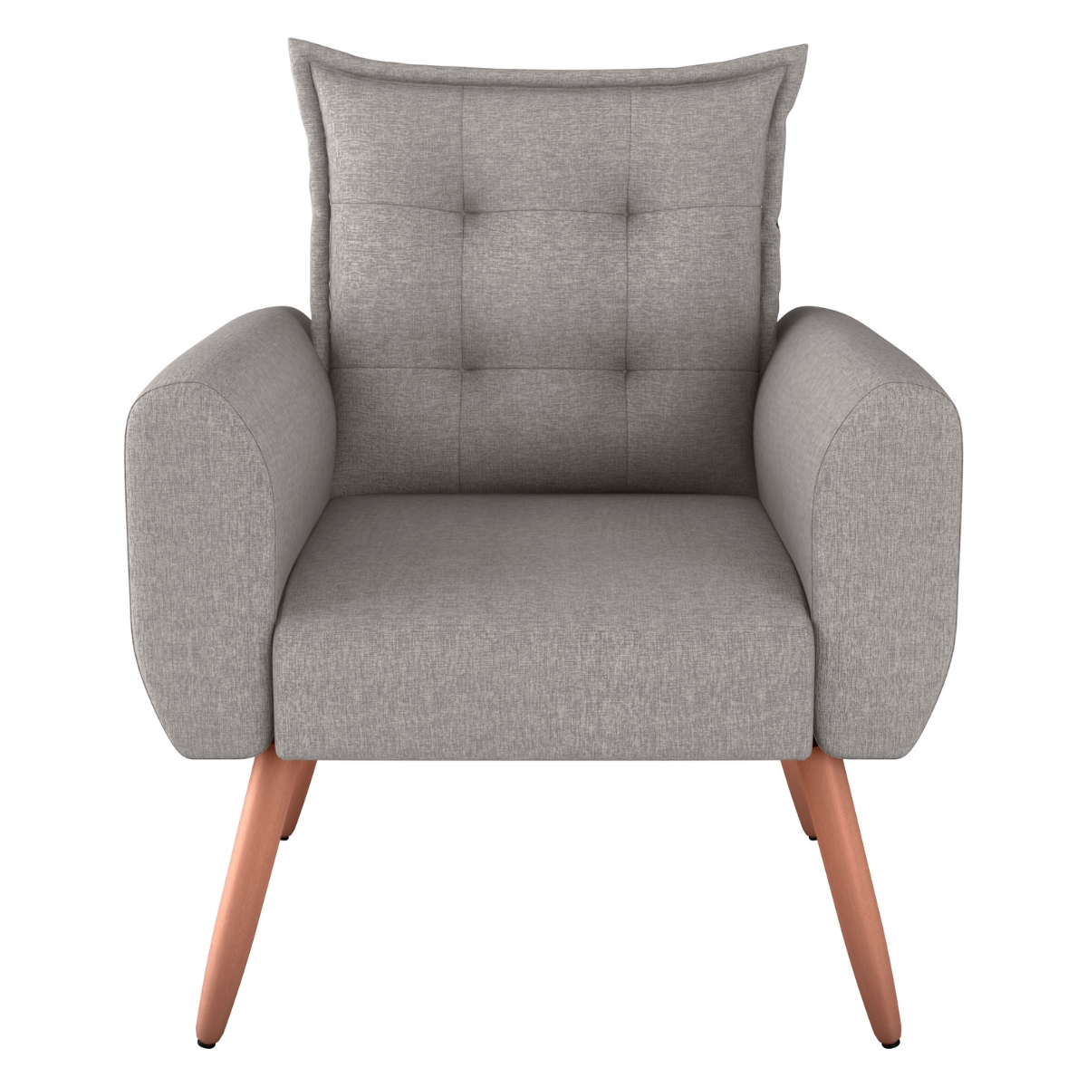 Poltrona Decorativa para Sala Ravi Linho Cinza 