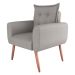 Poltrona Decorativa para Sala Ravi Linho Cinza 