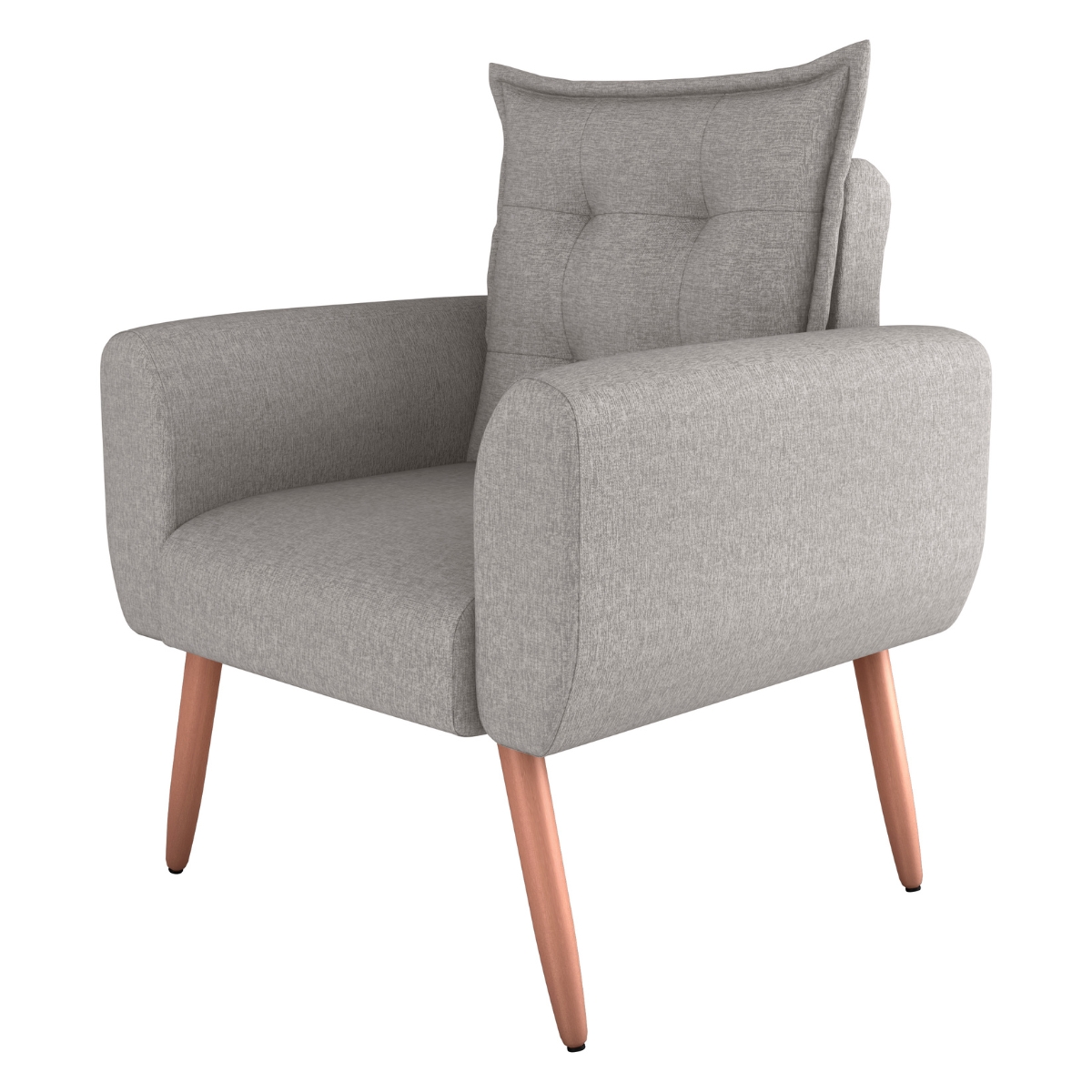 Poltrona Decorativa para Sala Ravi Linho Cinza 