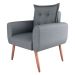 Poltrona Decorativa para Sala Ravi Linho Cinza Saturno
