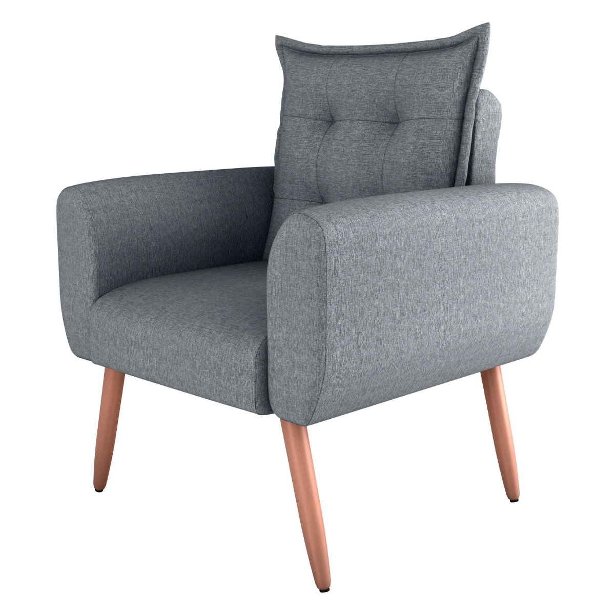 Poltrona Decorativa para Sala Ravi Linho Cinza Saturno