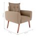 Poltrona Decorativa para Sala Ravi Suede Bege