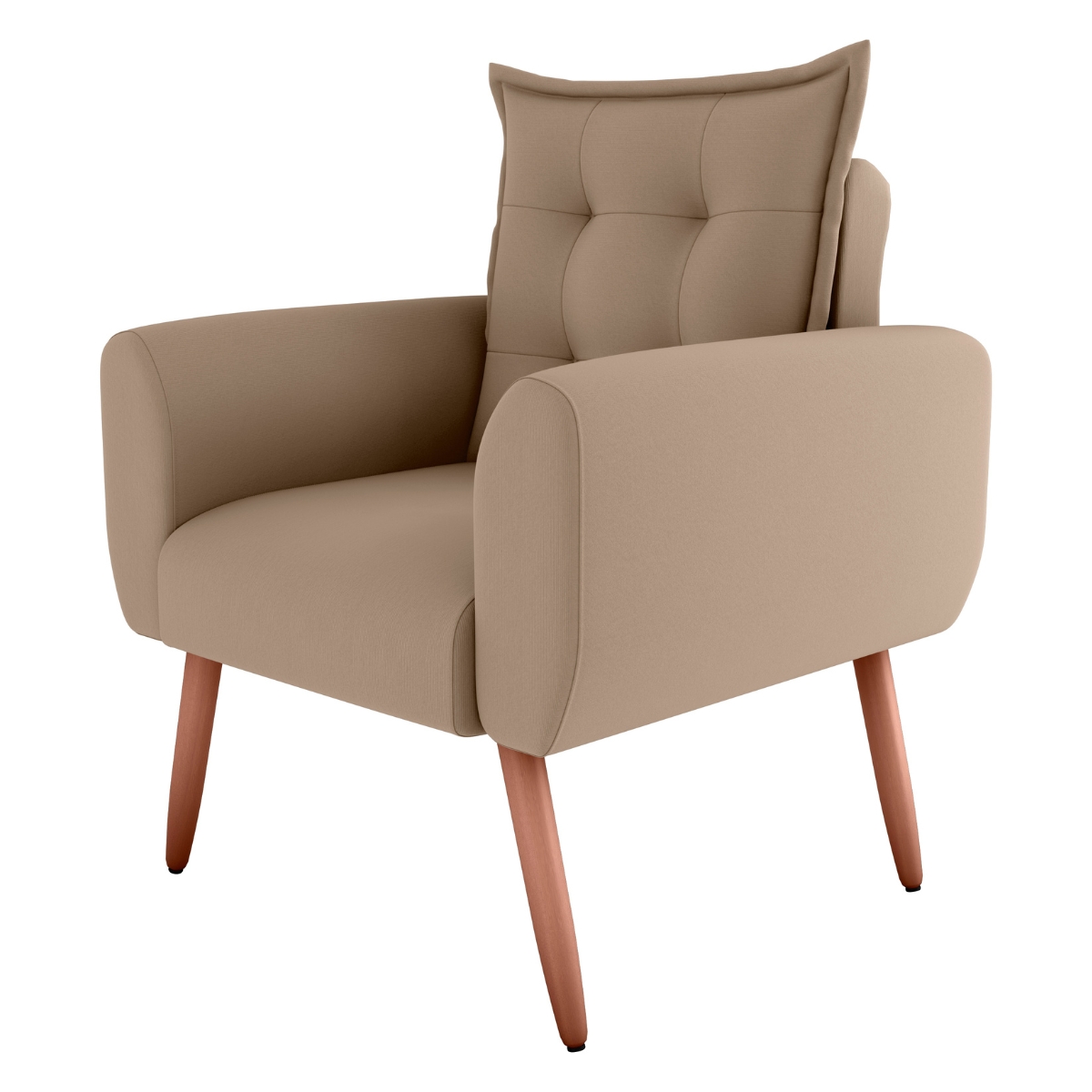 Poltrona Decorativa para Sala Ravi Suede Bege