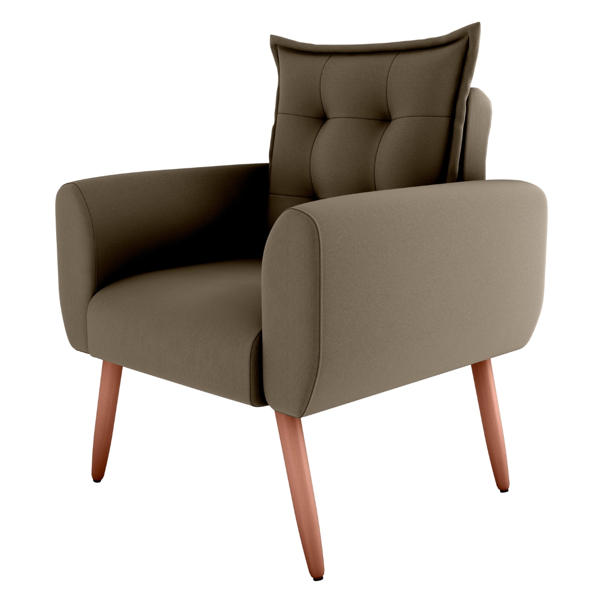 Poltrona Decorativa para Sala Ravi Suede Cappuccino