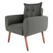 Poltrona Decorativa para Sala Ravi Suede Cinza