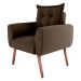 Poltrona Decorativa para Sala Ravi Suede Marrom