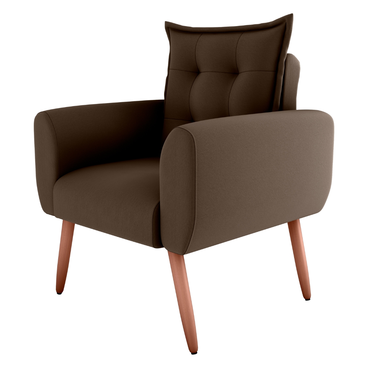 Poltrona Decorativa para Sala Ravi Suede Marrom