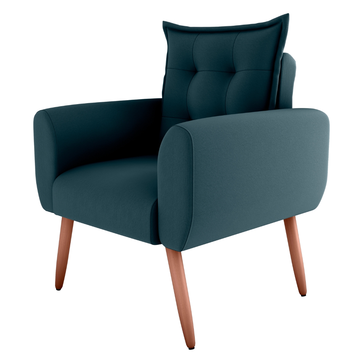 Poltrona Decorativa para Sala Ravi Suede Petróleo