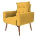 Poltrona Decorativa para Sala Ravi Veludo Amarelo
