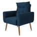 Poltrona Decorativa para Sala Ravi Veludo Azul