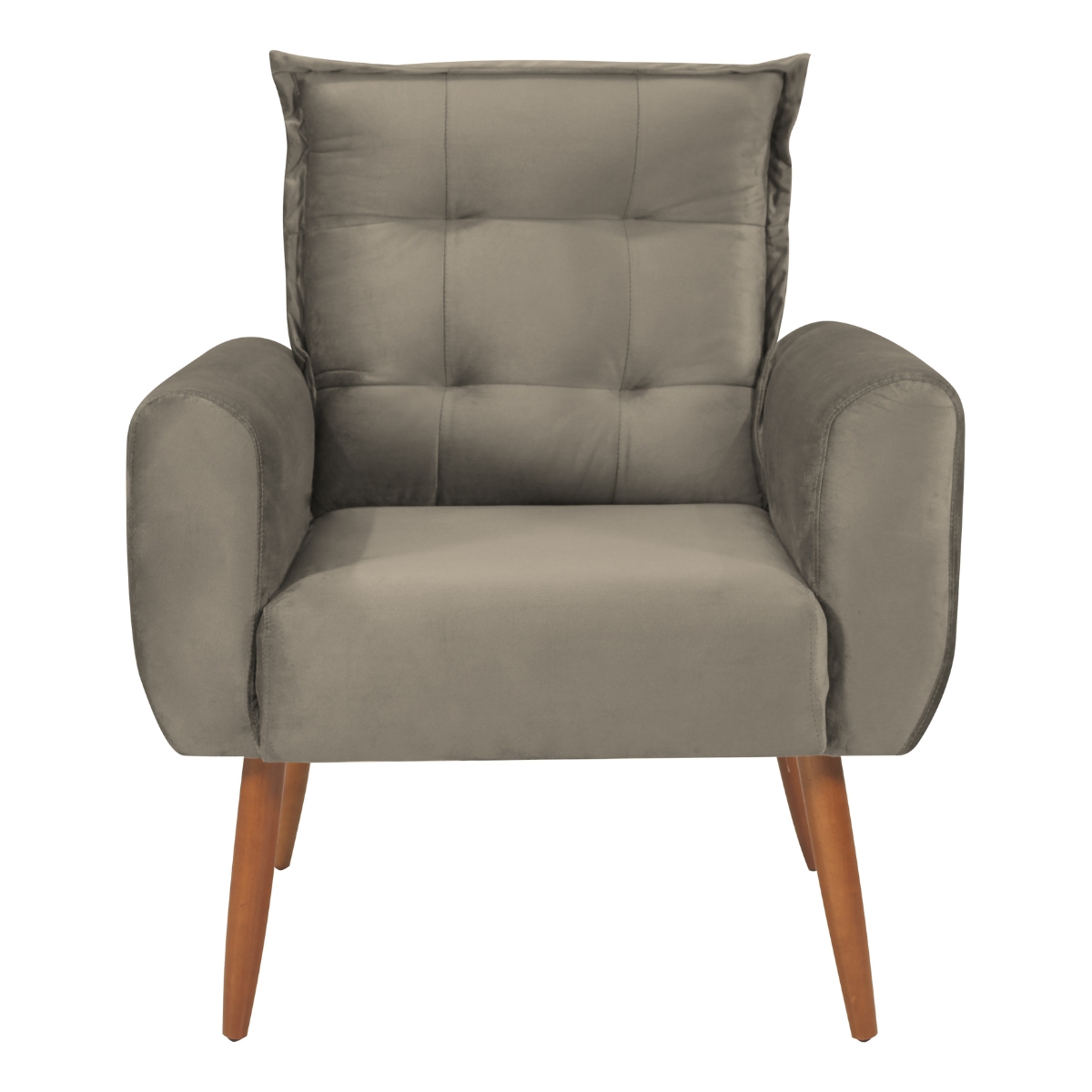 Poltrona Decorativa para Sala Ravi Veludo Cappuccino
