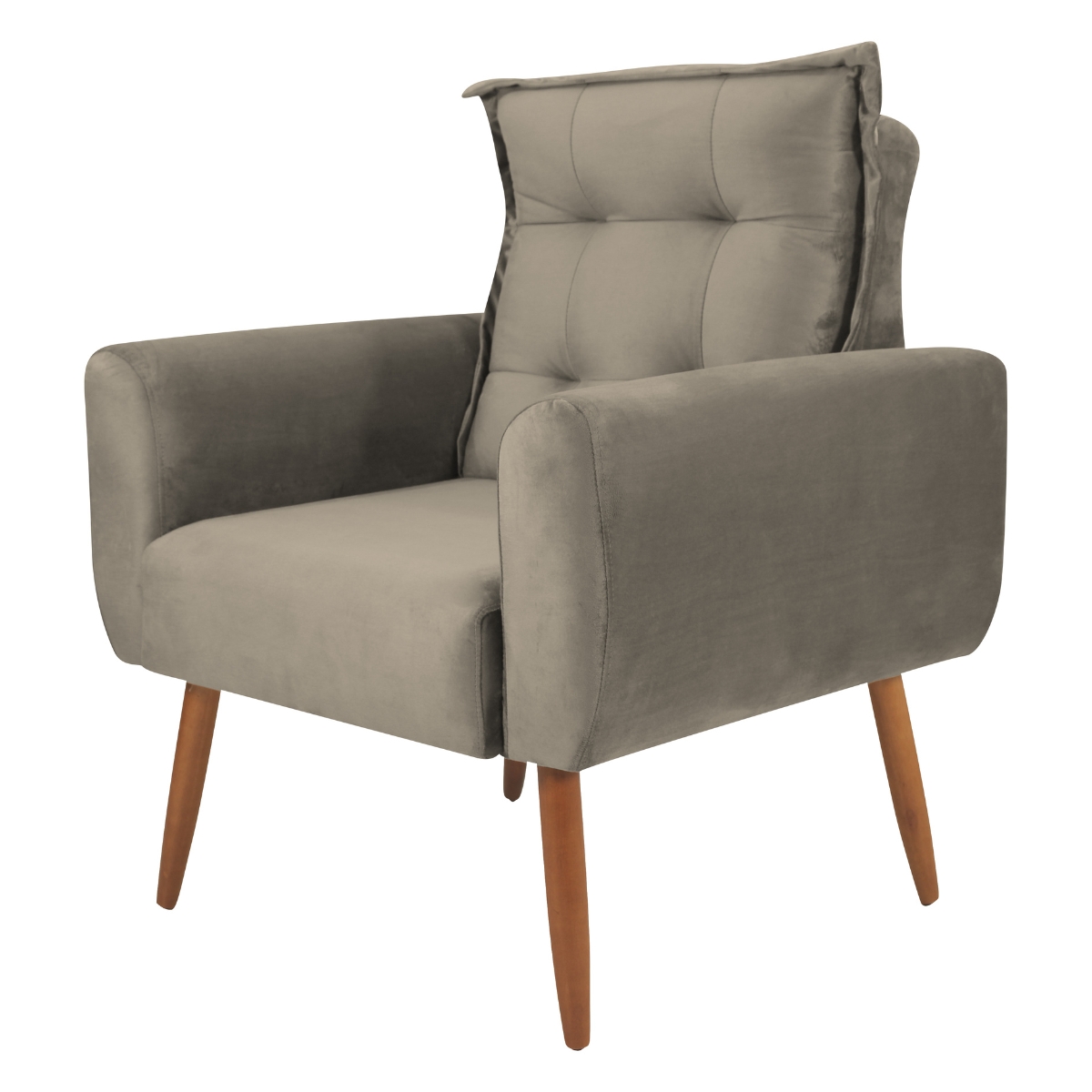 Poltrona Decorativa para Sala Ravi Veludo Cappuccino