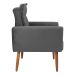 Poltrona Decorativa para Sala Ravi Veludo Cinza