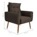 Poltrona Decorativa para Sala Ravi Veludo Marrom