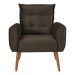 Poltrona Decorativa para Sala Ravi Veludo Marrom