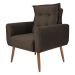 Poltrona Decorativa para Sala Ravi Veludo Marrom