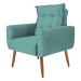 Poltrona Decorativa para Sala Ravi Veludo Verde Menta