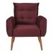 Poltrona Decorativa para Sala Ravi Veludo Vinho