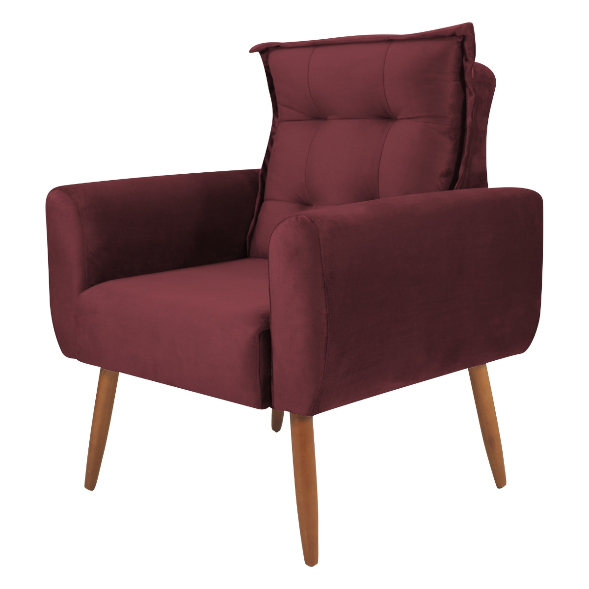 Poltrona Decorativa para Sala Ravi Veludo Vinho