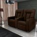 Poltrona Reclinável 2 Lugares Karen Veludo Light Marrom