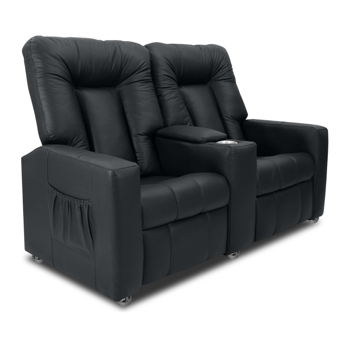 Poltrona Reclinável 2 Lugares Kassel  Sintetico Preto