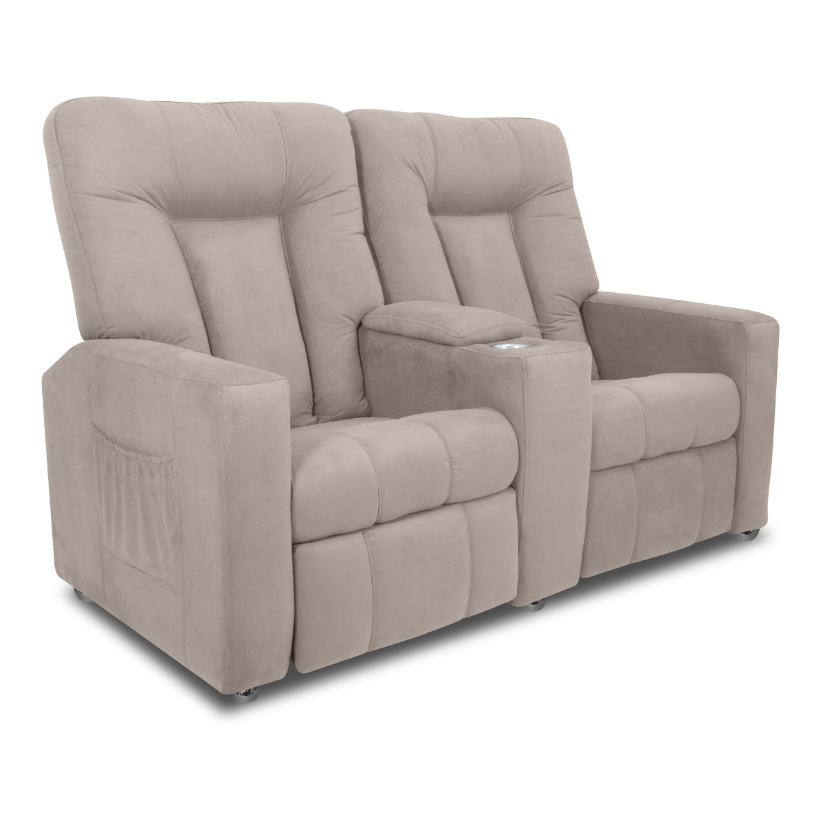 Poltrona Reclinável 2 Lugares Kassel  Veludo Light Bege