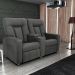 Poltrona Reclinável 2 Lugares Kassel  Veludo Light Cinza
