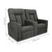 Poltrona Reclinável 2 Lugares Kassel  Veludo Light Cinza