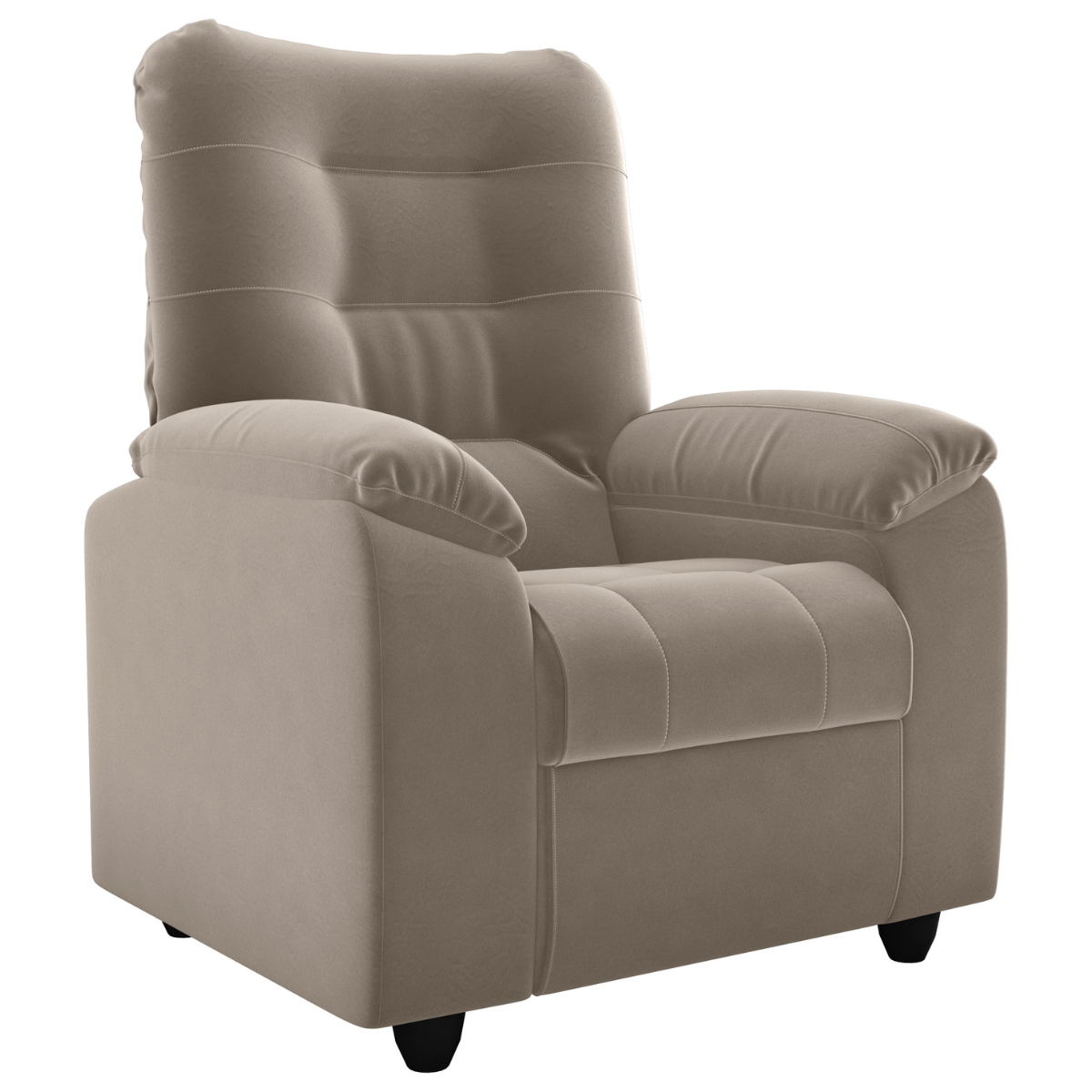 Poltrona Reclinável Almofadada Ripon Veludo Cappuccino