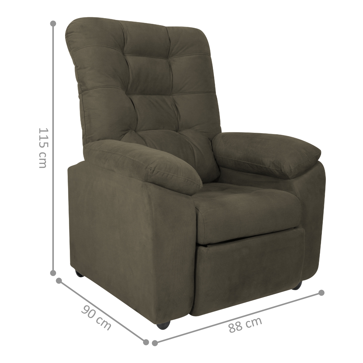 Poltrona Reclinável Almofadada Ripon Veludo Light Cappuccino