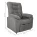 Poltrona Reclinável Almofadada Ripon Veludo Light Cinza