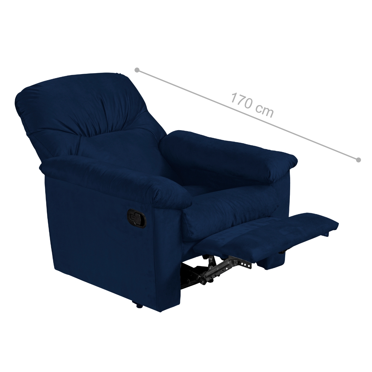 Poltrona Reclinável Essen Veludo Light Azul