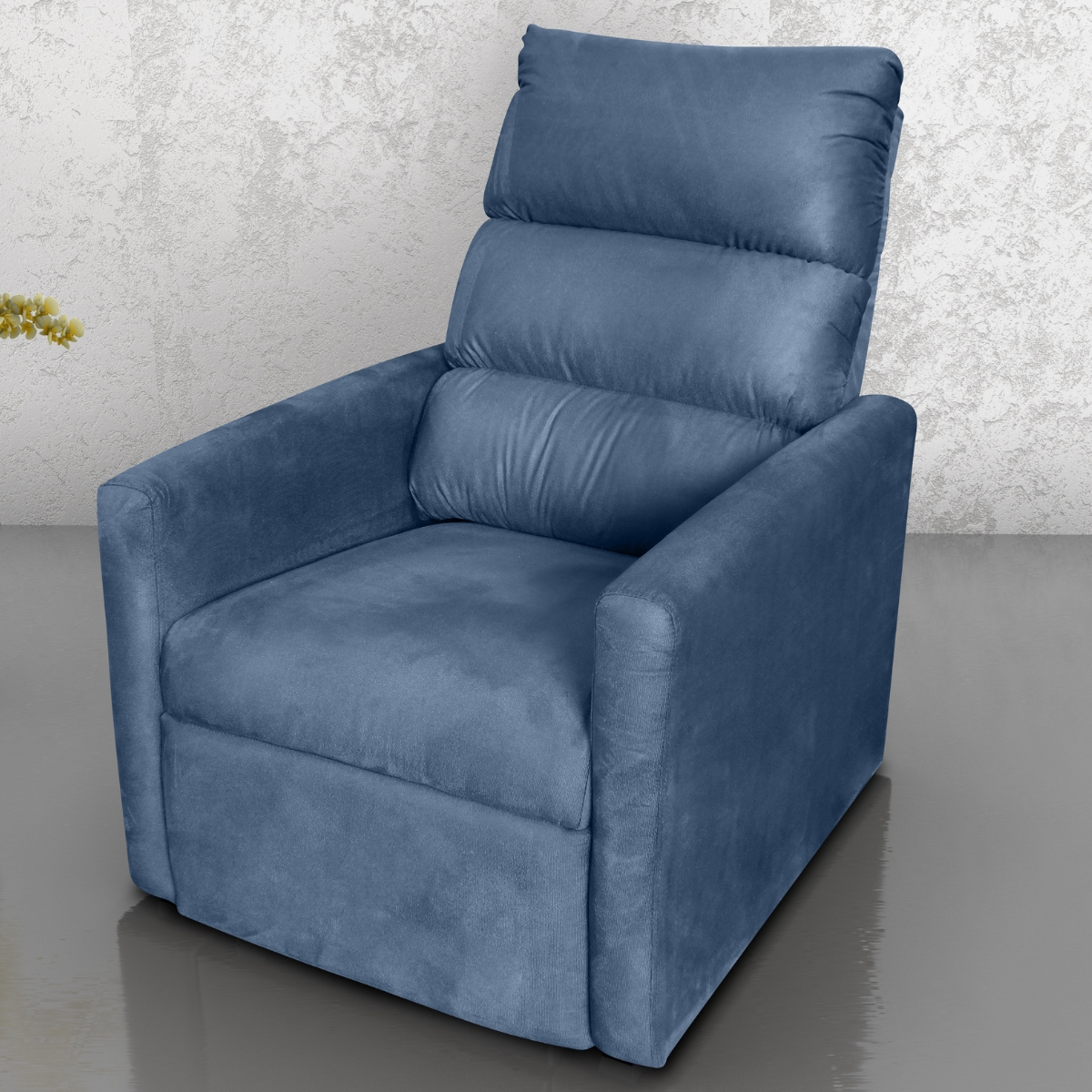 Poltrona Reclinável do Papai Taty Suede Azul