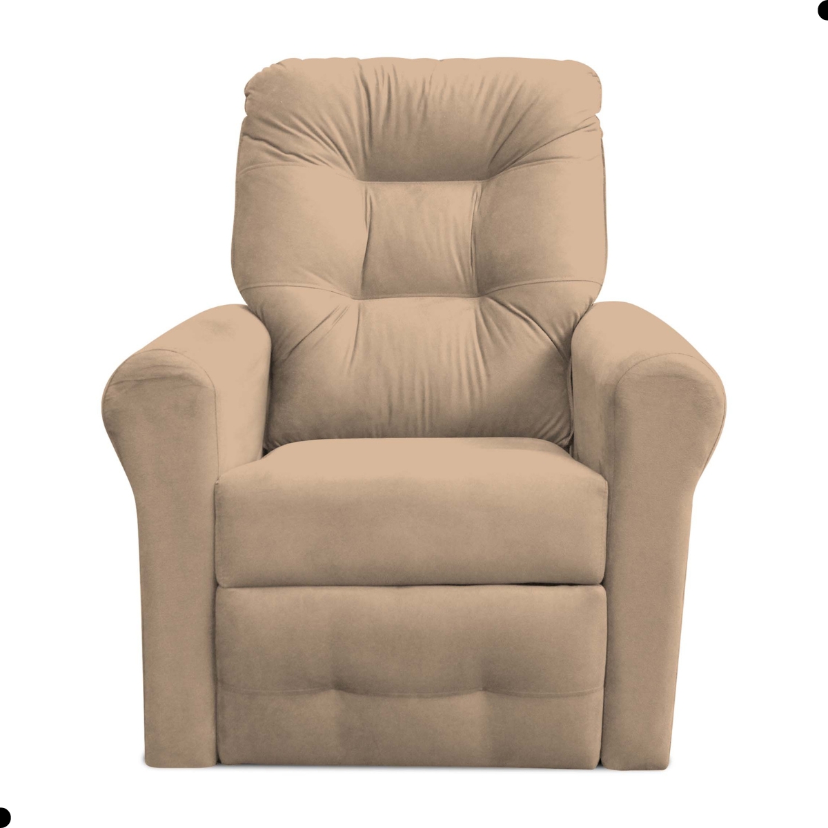 Poltrona Reclinável para Descanso Guaíra Suede Bege