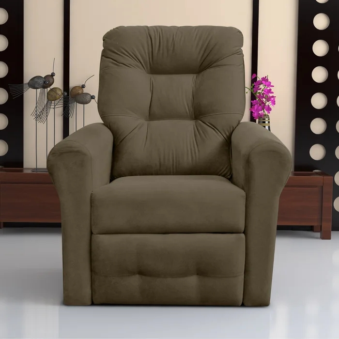 Poltrona Reclinável para Descanso Guaíra Suede Cappuccino