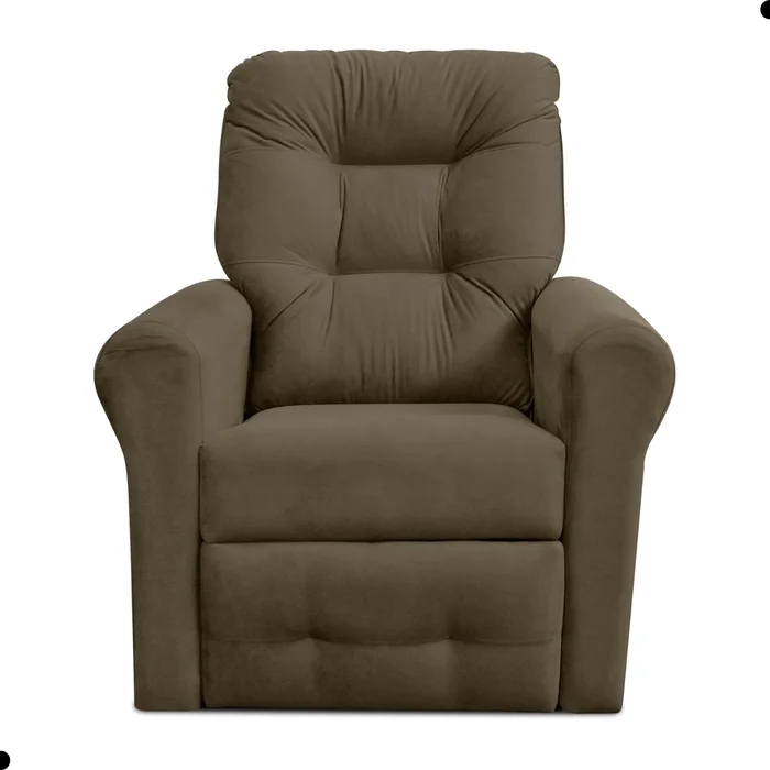 Poltrona Reclinável para Descanso Guaíra Suede Cappuccino