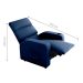 Poltrona Reclinável para Sala Hull Veludo Azul