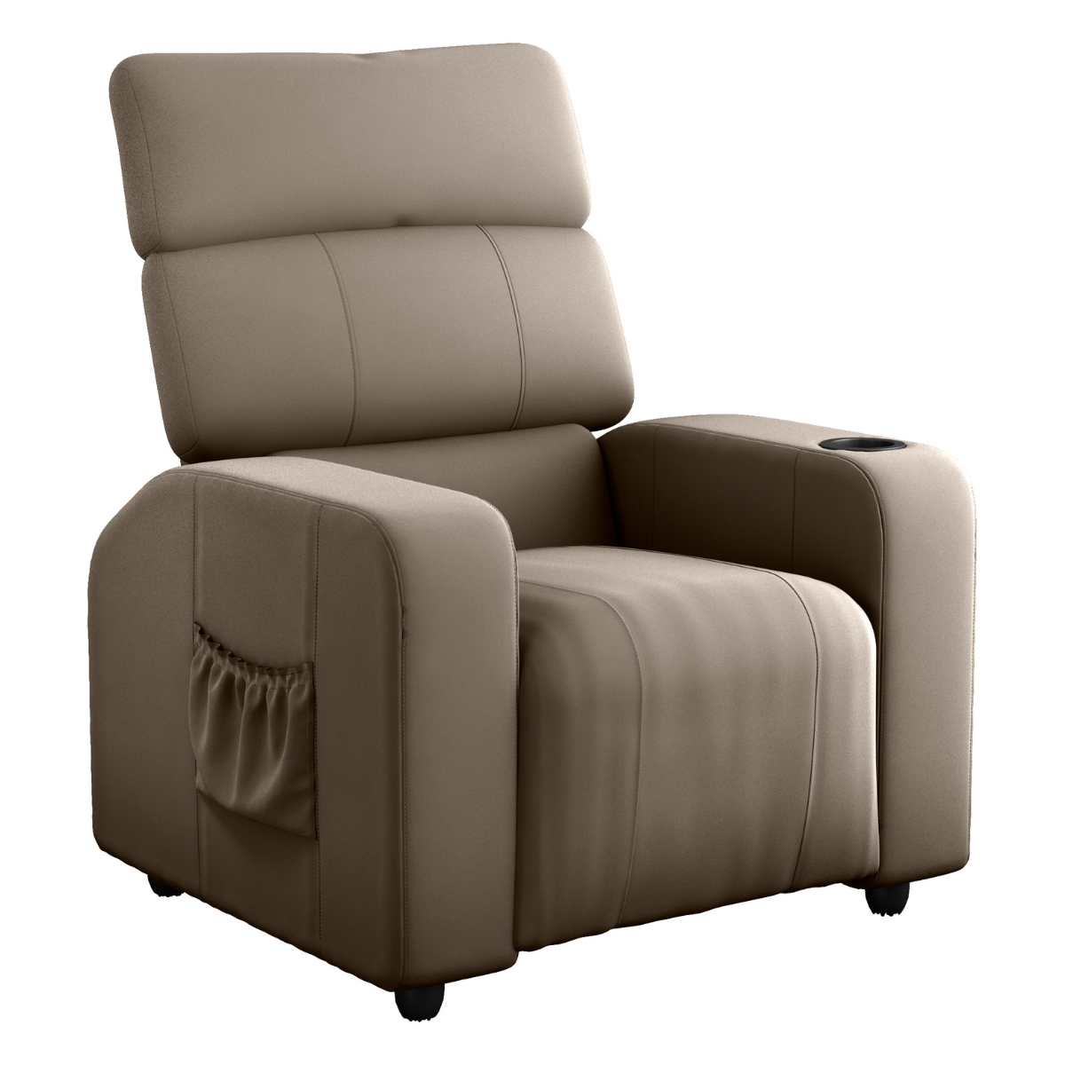 Poltrona Reclinável para Sala Hull Veludo Cappuccino