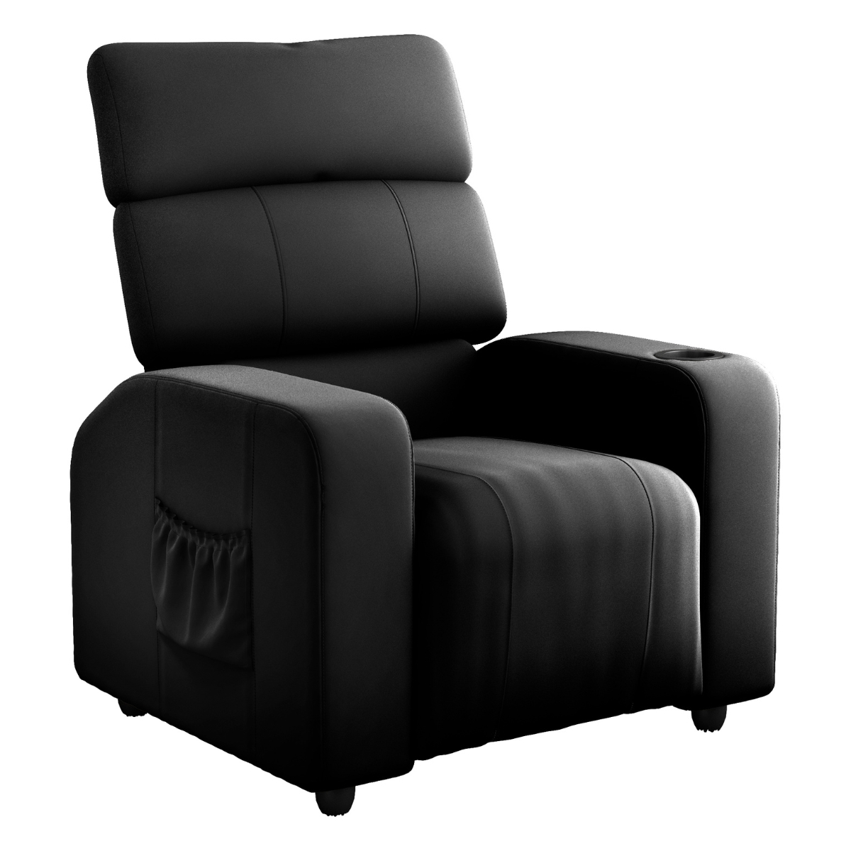 Poltrona Reclinável para Sala Hull Veludo Inca Preto
