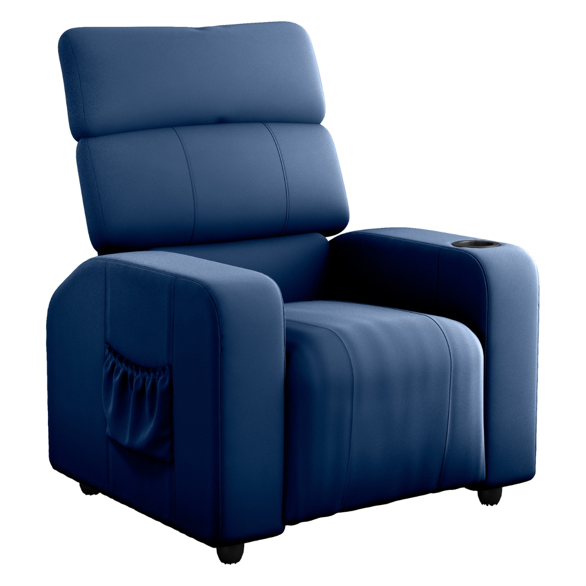 Poltrona Reclinável para Sala Roma Veludo Azul