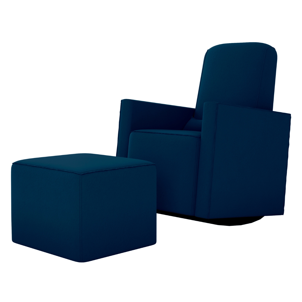 Poltrona para Amamentação com Puff Ana Suede Azul