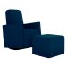 Poltrona para Amamentação com Puff León Suede Azul