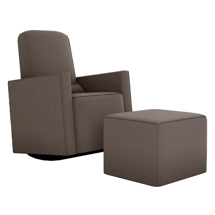 Poltrona para Amamentação com Puff León Suede Cappuccino