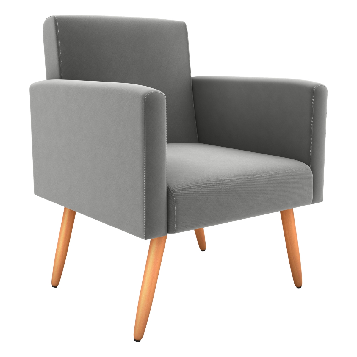 Poltrona para Decoração Belém Suede Cinza