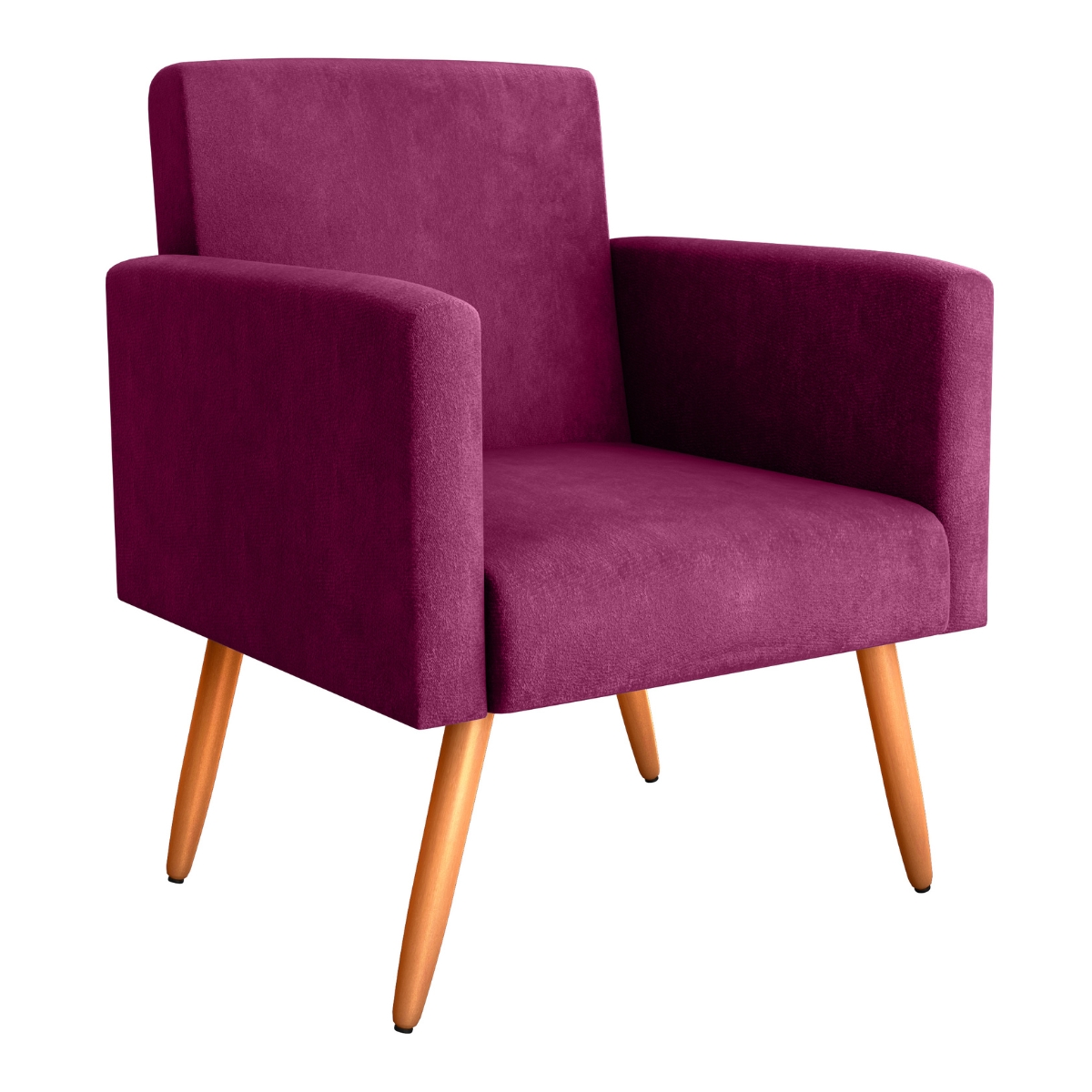 Poltrona para Decoração Belém Veludo Turkey Marsala