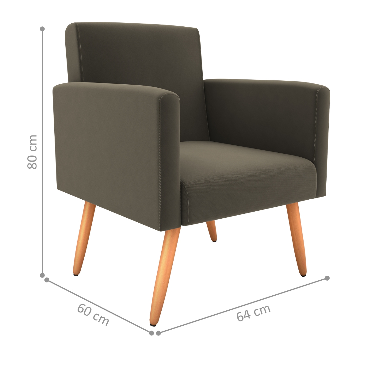 Poltrona para Decoração Sara Suede Cappuccino