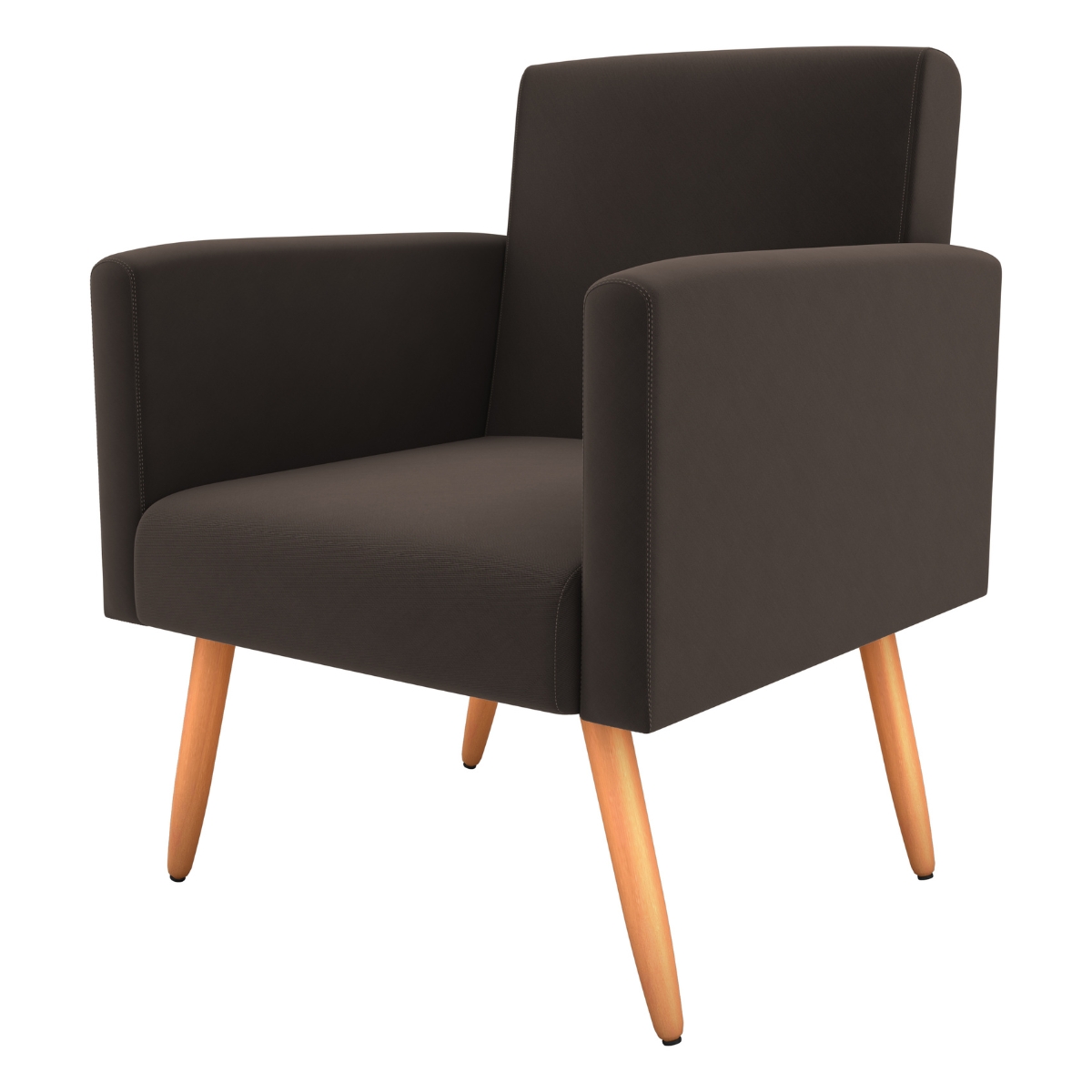 Poltrona para Decoração Sara Suede Marrom